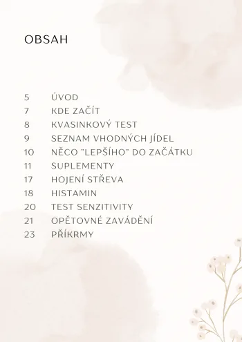 Obsah e-booku Potravinová omezení